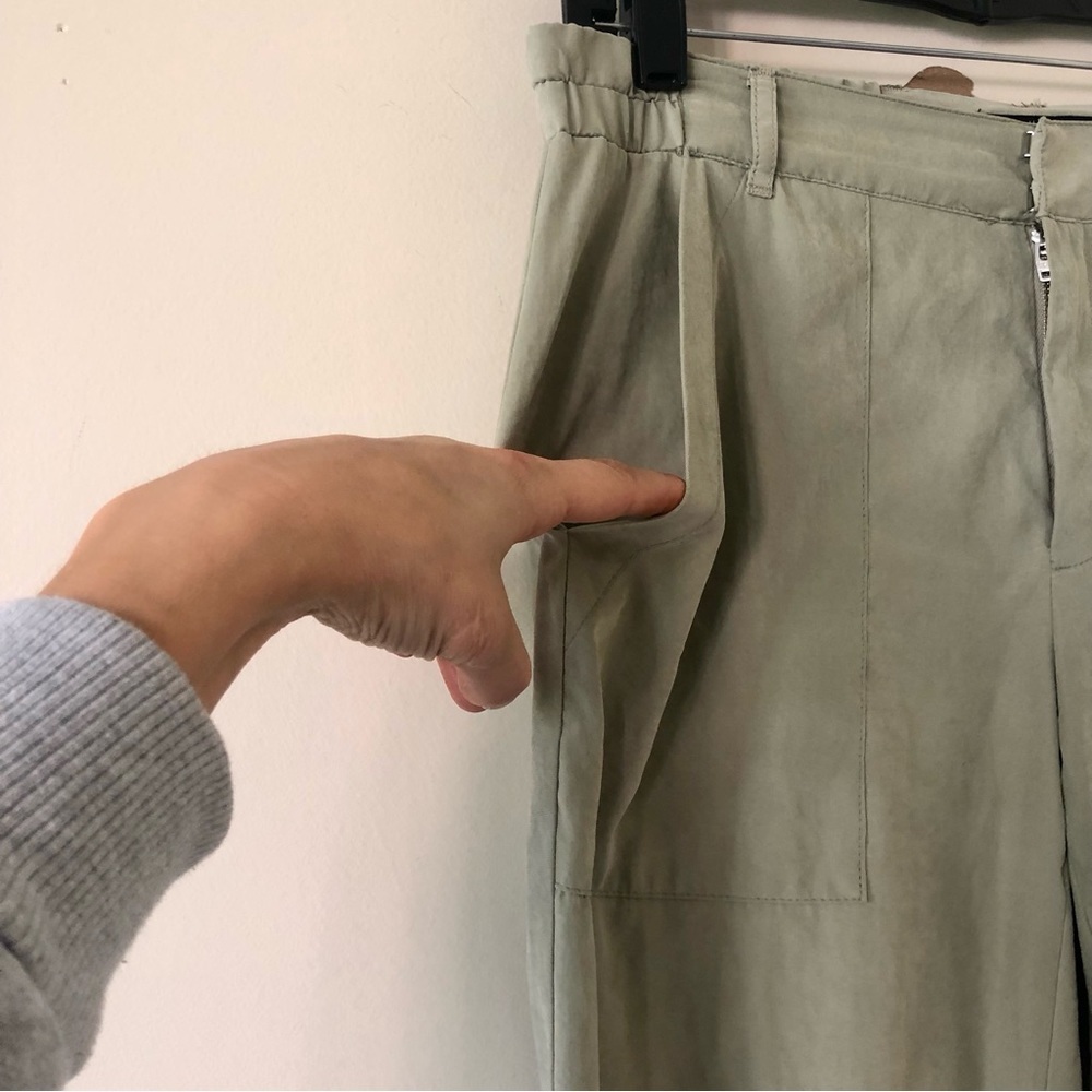 Nanette Lepore Silk Blend Sage Green Pants Size 6 - Picture 3 of 8